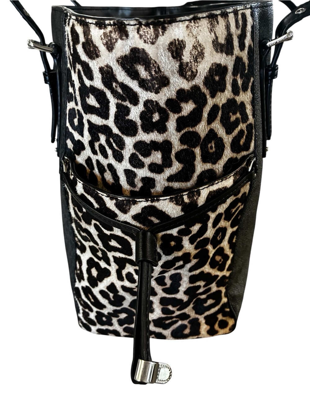 Michael Kors Black Tote with Leopard-Print Panels and Matching Wallet - Picture 9 of 11